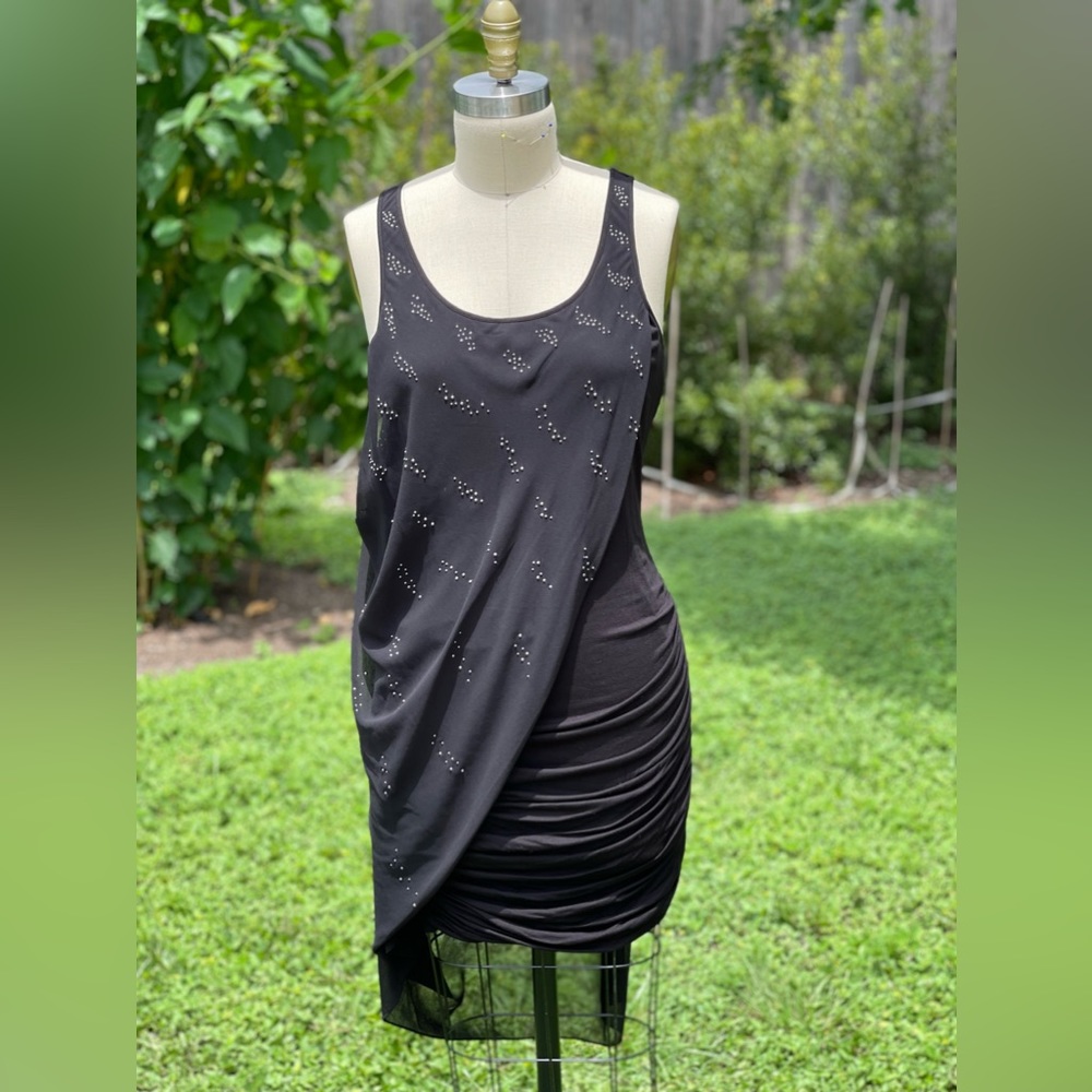 BCBGMaxAzria LBD w/silver studded detail